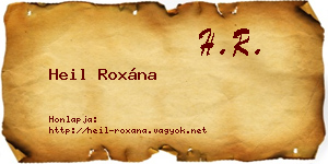 Heil Roxána névjegykártya
